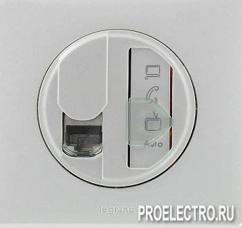 Лицевая панель простой мультимедийной розетки Celiane RJ45, Белый | арт. 68291