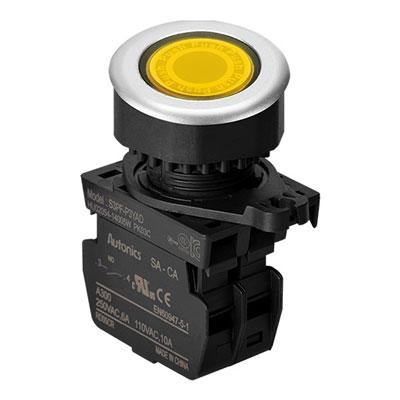 S3PF-P3YAD Кнопка нажатия с подсветкой, LED 12-24VAC/DC, жёлтая, A5550002398