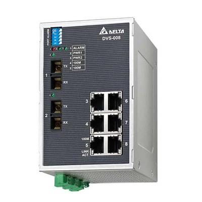 DVS-008W01-MC02 Неупр. ком-р Ethernet, 8 пор, -40...+75 С, с авар. вых.
