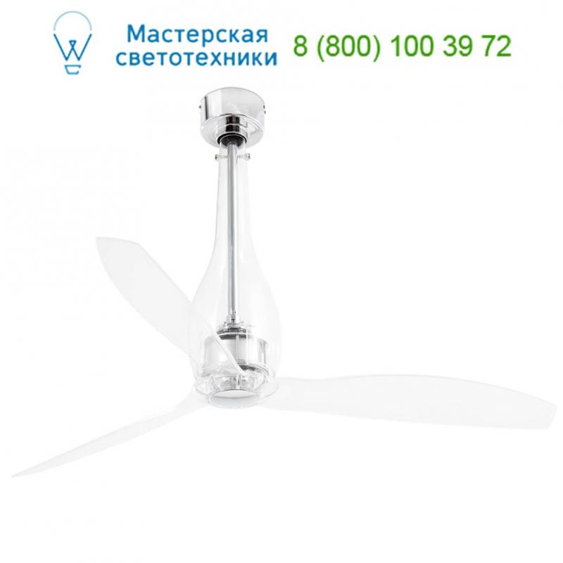 33381 Faro ETERFAN Transparent ceiling fan with DC motor, люстра-вентилятор