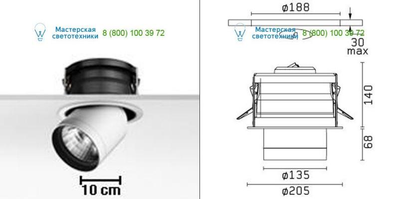 <strong>FLOS</strong> Architectural 09.1805.02 gray, светильник > Ceiling lights > Recessed lights