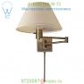 Visual Comfort 92000D AN-L Classic Swing Arm Wall Sconce with Linen Shade, бра