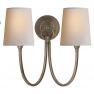 Reed Double Wall Sconce (Antique Nickel) - OPEN BOX RETURN Visual Comfort OB-TOB 2126AN-NP, опен